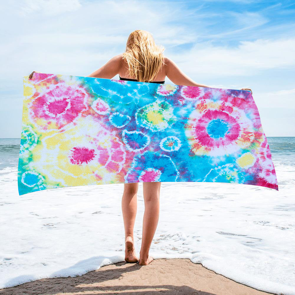 Microfiber Square Beach Towel Towel Material Square Towel Tie-Dye Series