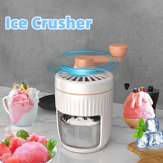 Manual Ice Shaver & Crusher – Hand-Cranked Snow Cone Machine