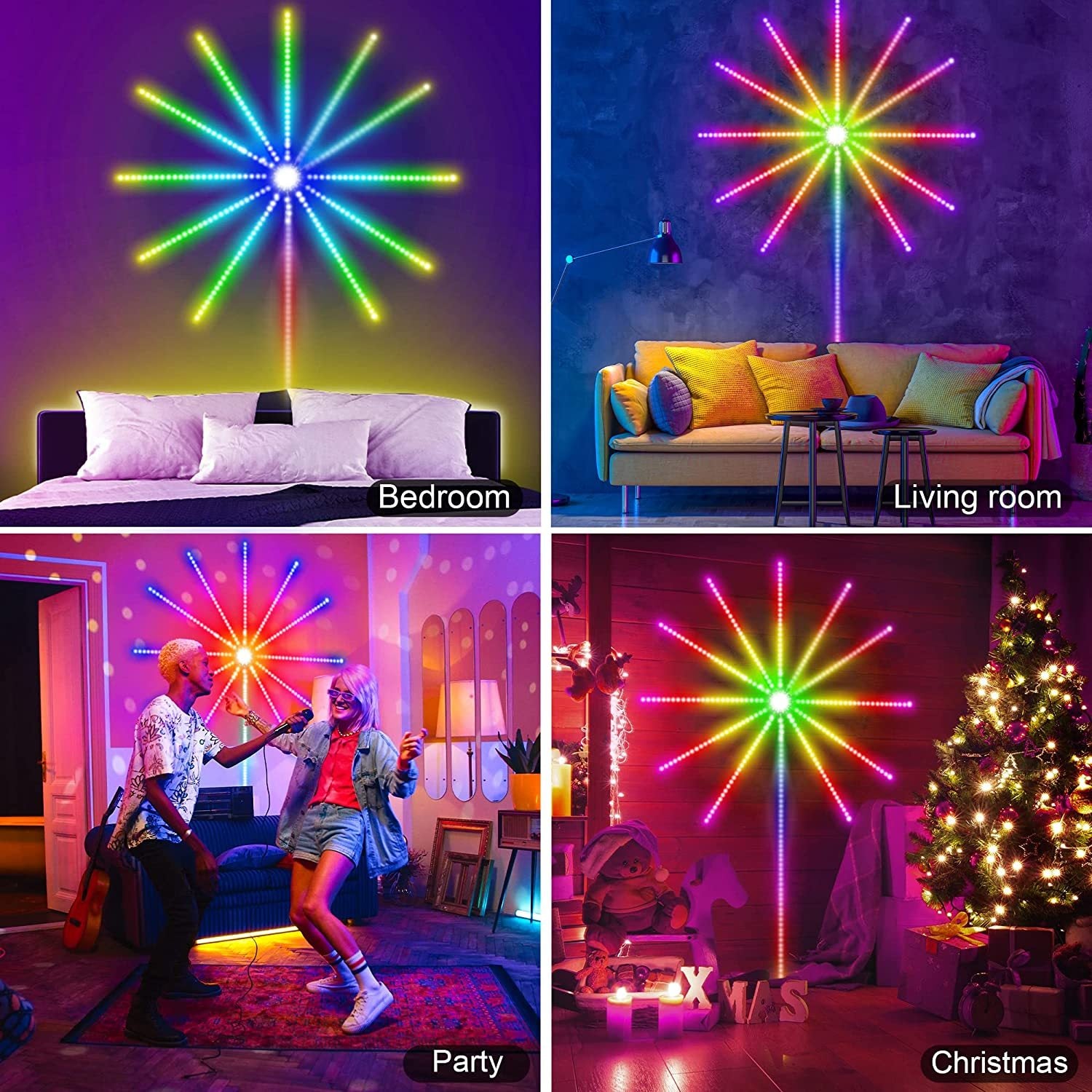 LED Firework Strip Lights – Music Sync Color-Changing Party Decor