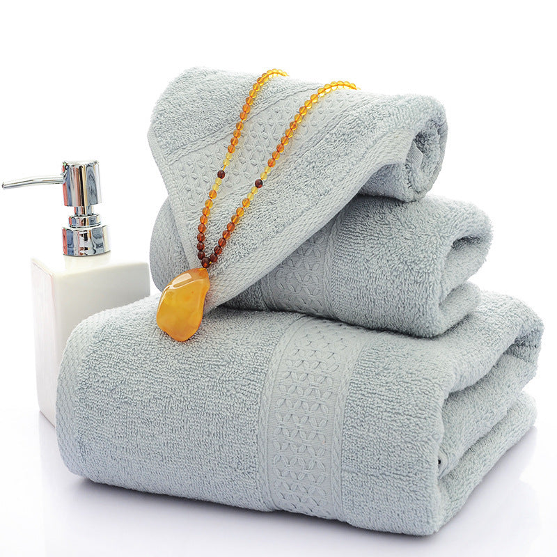 Bath Towel Long Staple Cotton Padded Towel Towel Square Plain Color
