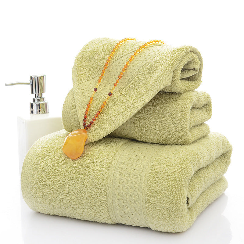 Bath Towel Long Staple Cotton Padded Towel Towel Square Plain Color
