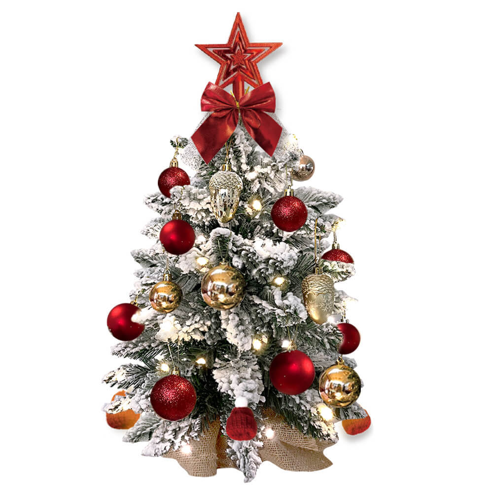 2ft Mini Flocked LED Tabletop Christmas Tree