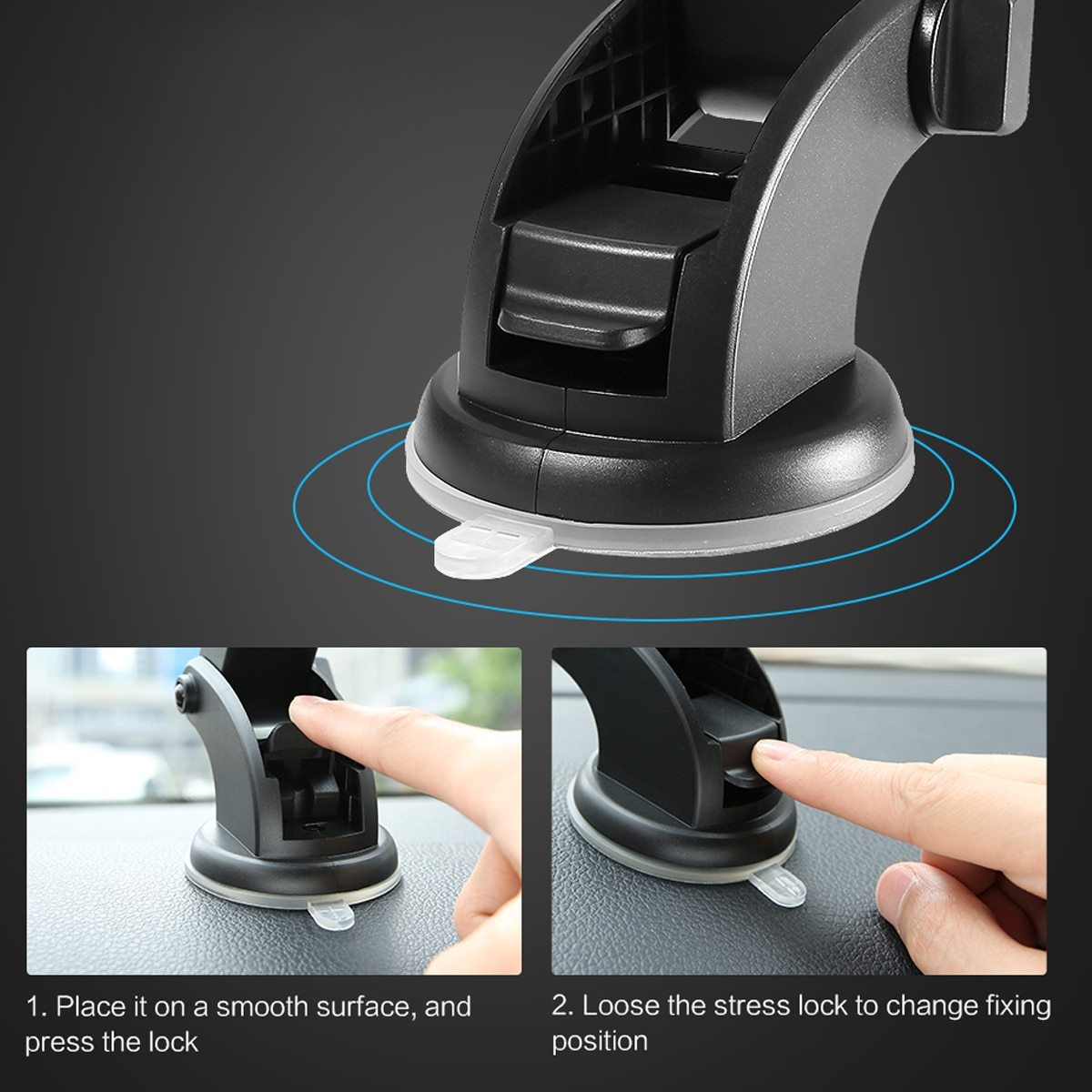 Telescopic Car Phone Holder – Long Arm Dashboard Mount