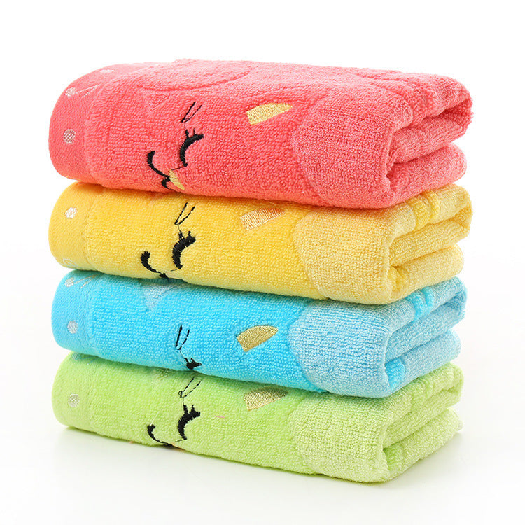 Bamboo Fiber Kids Towel – Cat Design