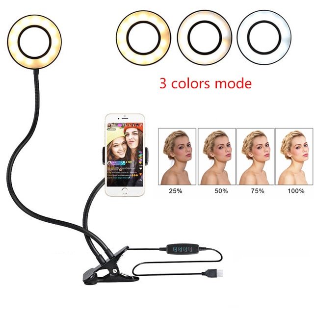 8cm LED Selfie Ring Light with Adjustable Stand