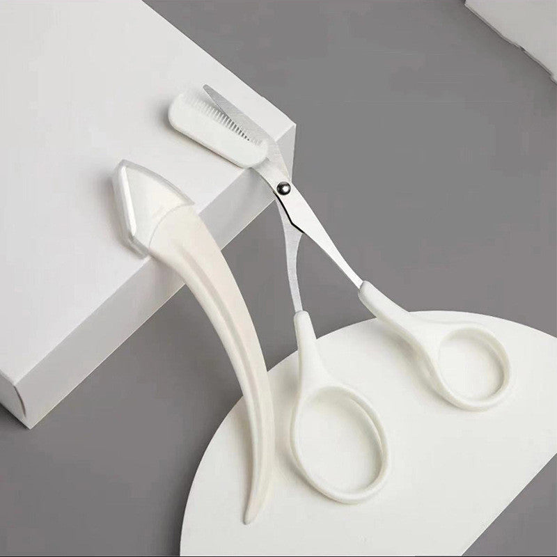 Curved Eyebrow Trimmer with Comb – Precision Beauty Tool