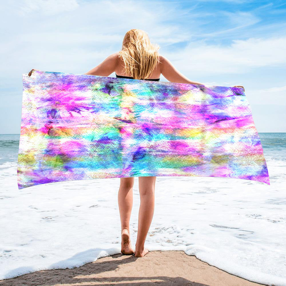 Microfiber Square Beach Towel Towel Material Square Towel Tie-Dye Series