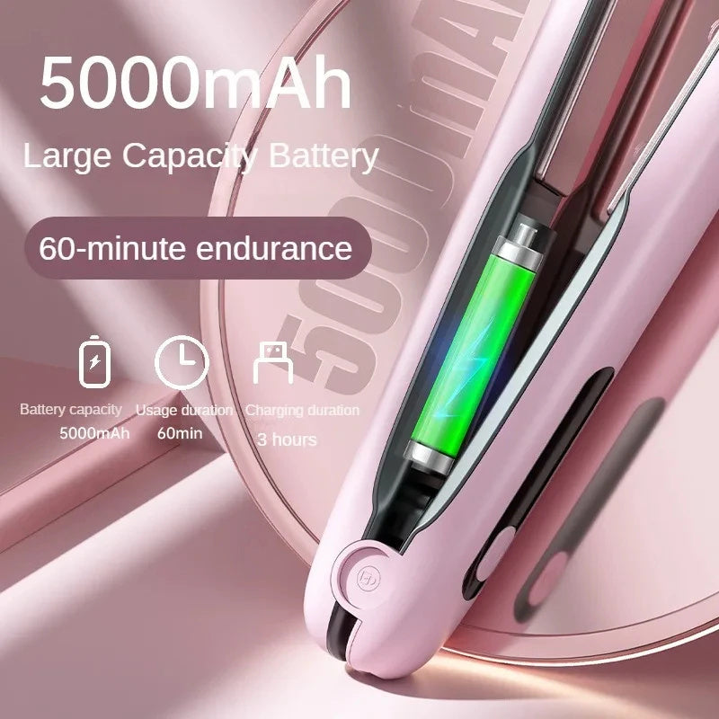 Wireless 2-in-1 Mini Hair Straightener & Curler USB