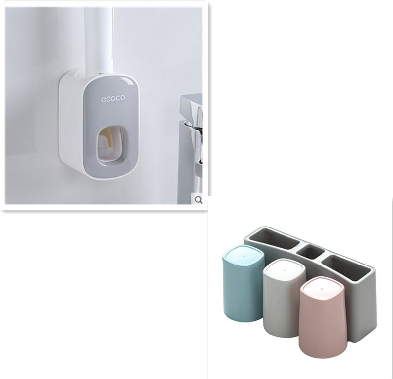 Wall-Mount Automatic Toothpaste Dispenser Set