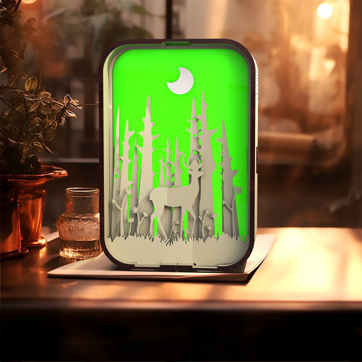 Woodcarving Minimalist Bedside Night Light – Creative Desktop Decoration Gift