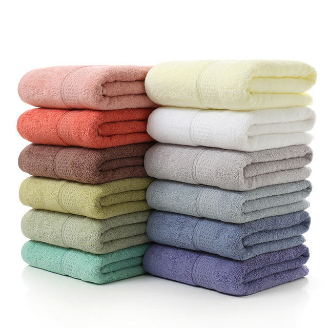 Bath Towel Long Staple Cotton Padded Towel Towel Square Plain Color