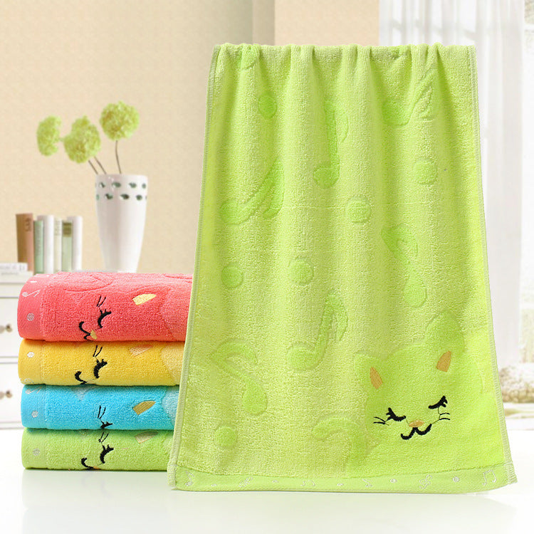 Bamboo Fiber Kids Towel – Cat Design