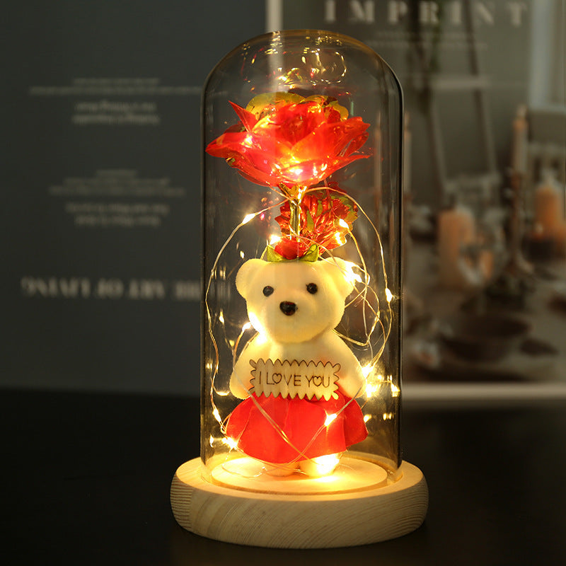 24K Gold Foil Flower LED Christmas Gift