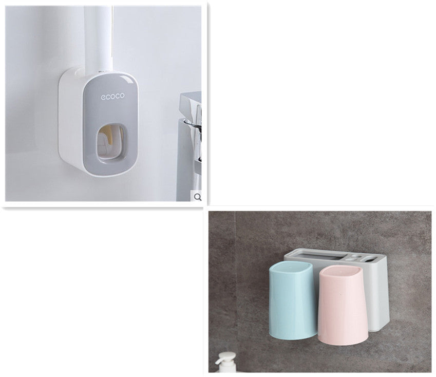 Wall-Mount Automatic Toothpaste Dispenser Set