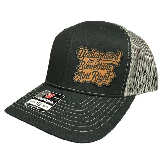 Richardson Everyday Mood Trucker Hat – Funny Undiagnosed Quote Cap, Custom Laser-Engraved Leatherette Patch, Adjustable Snapback, Structured Six-Panel Design