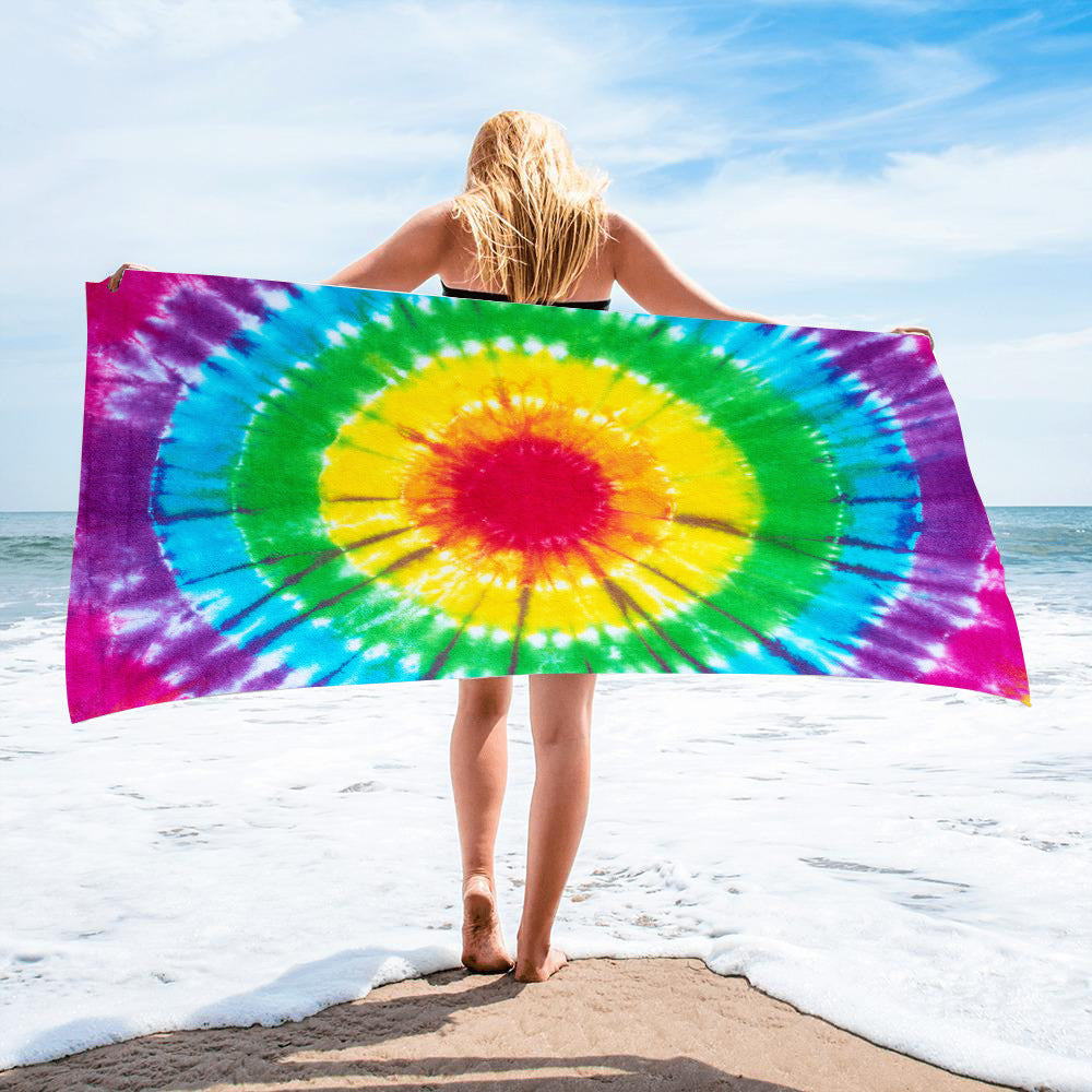 Microfiber Square Beach Towel Towel Material Square Towel Tie-Dye Series