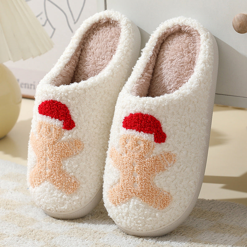 Cute Christmas Santa Claus Furry Home Slippers