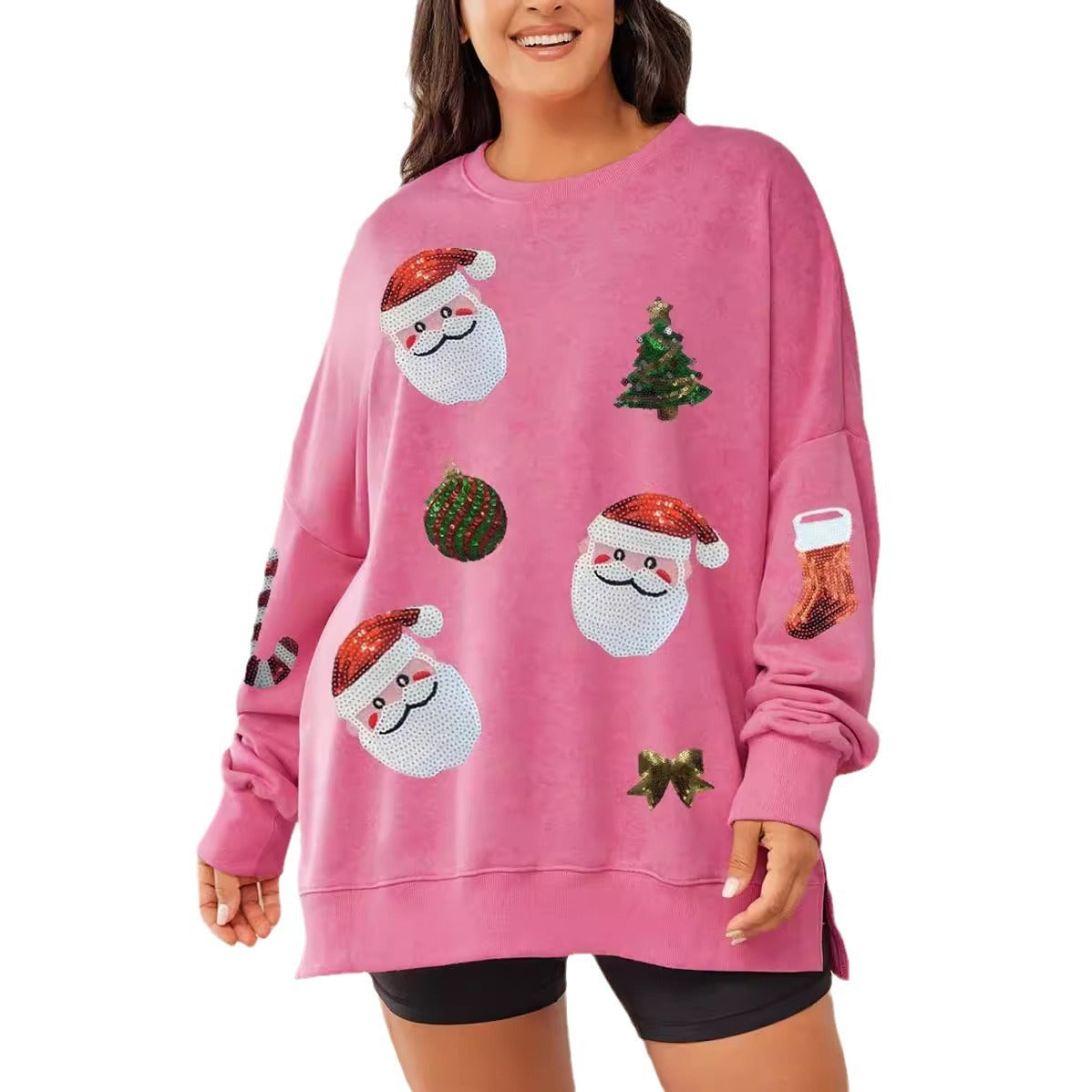 Women’s Christmas Sequined Long Sleeve Sweater