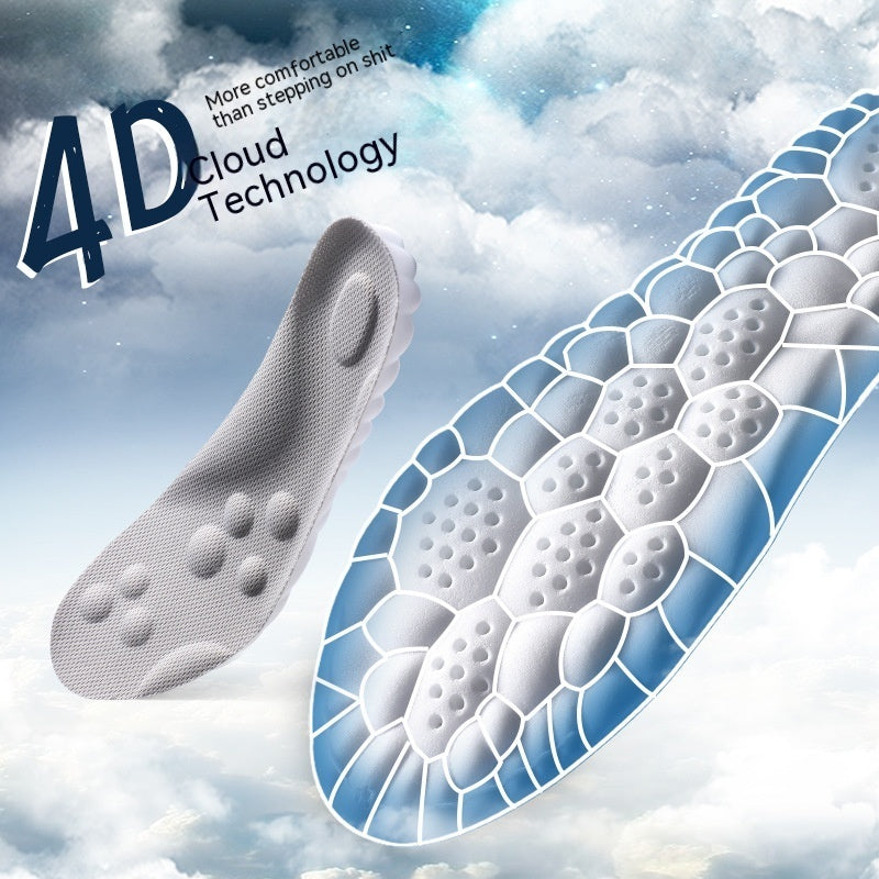 4D Cloud PU Massage Insoles – Shock-Absorbing & High Elastic