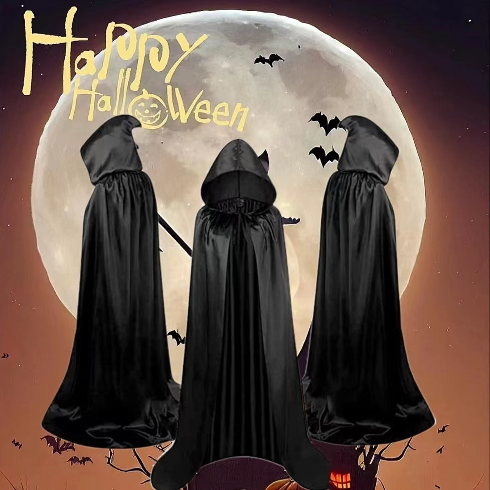Halloween Wizard Cloak – Hooded Cape for Kids Party Costume
