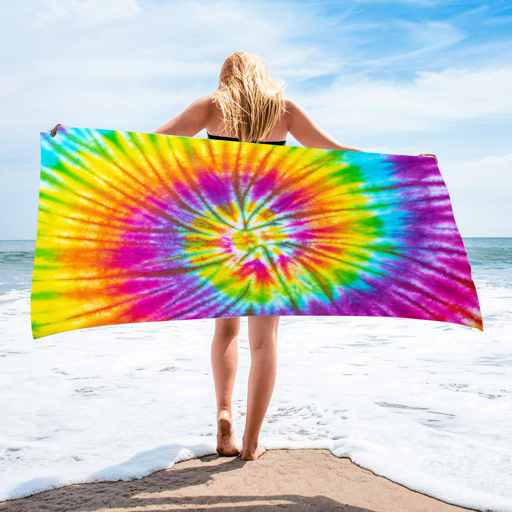 Microfiber Square Beach Towel Towel Material Square Towel Tie-Dye Series