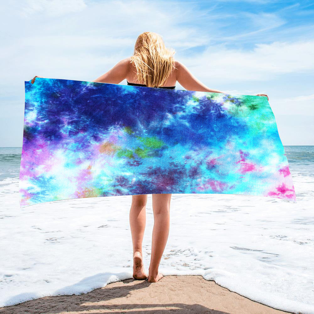 Microfiber Square Beach Towel Towel Material Square Towel Tie-Dye Series
