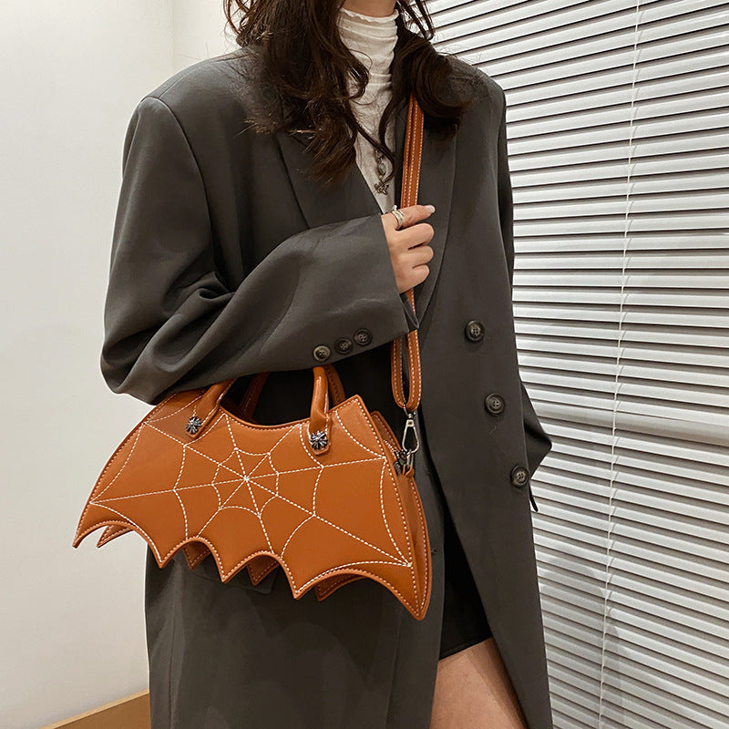 Halloween Spider Web Crossbody Bag – Batgirl PU Shoulder Handbag