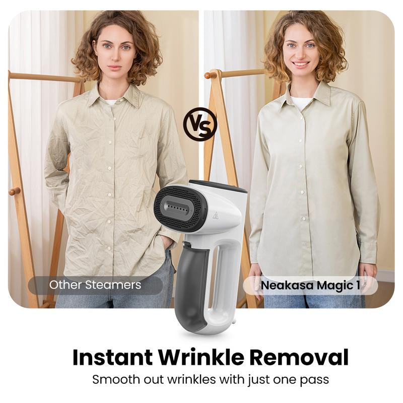 Neakasa Magic 1 Vacuum Steamer-Handheld Travel Home Garment Steamer for Clothes, 2300Pa Suction for Clothes Grips, Steamer Iron 2 in 1.