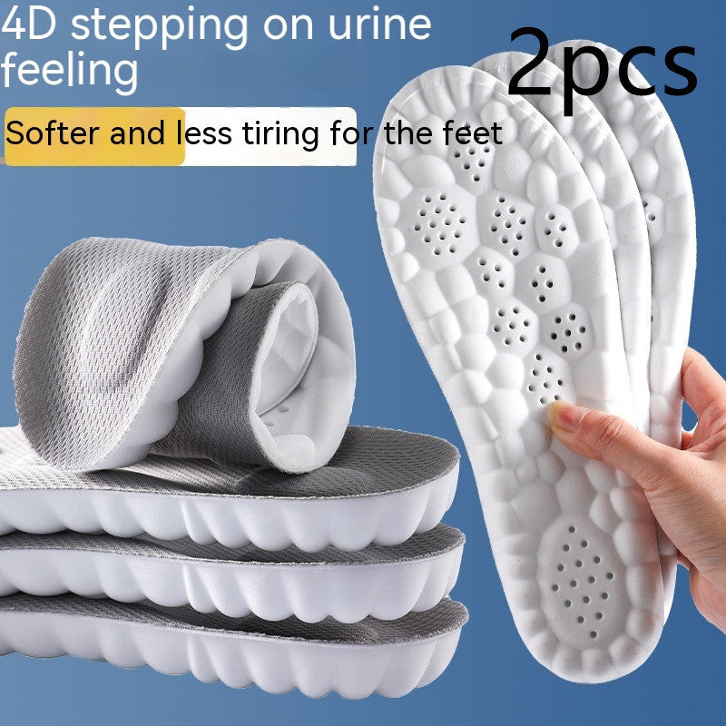 4D Cloud PU Massage Insoles – Shock-Absorbing & High Elastic