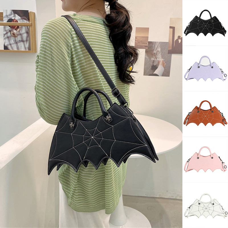 Halloween Spider Web Crossbody Bag – Batgirl PU Shoulder Handbag