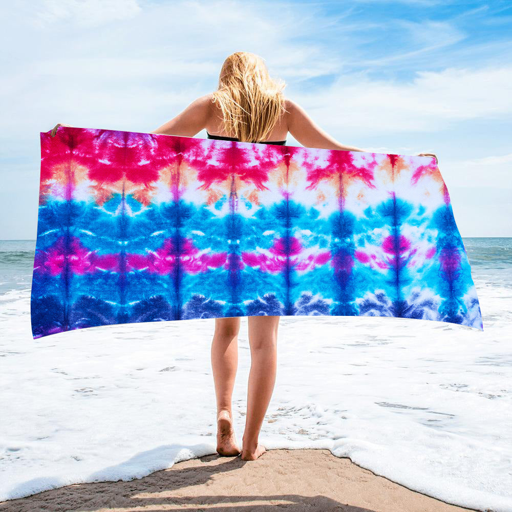 Microfiber Square Beach Towel Towel Material Square Towel Tie-Dye Series