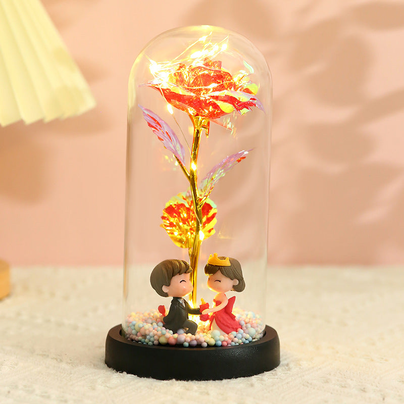 24K Gold Foil Flower LED Christmas Gift