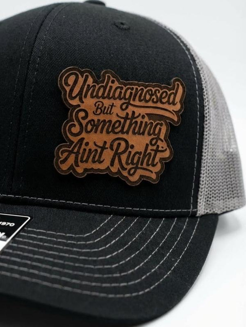 Richardson Everyday Mood Trucker Hat – Funny Undiagnosed Quote Cap, Custom Laser-Engraved Leatherette Patch, Adjustable Snapback, Structured Six-Panel Design