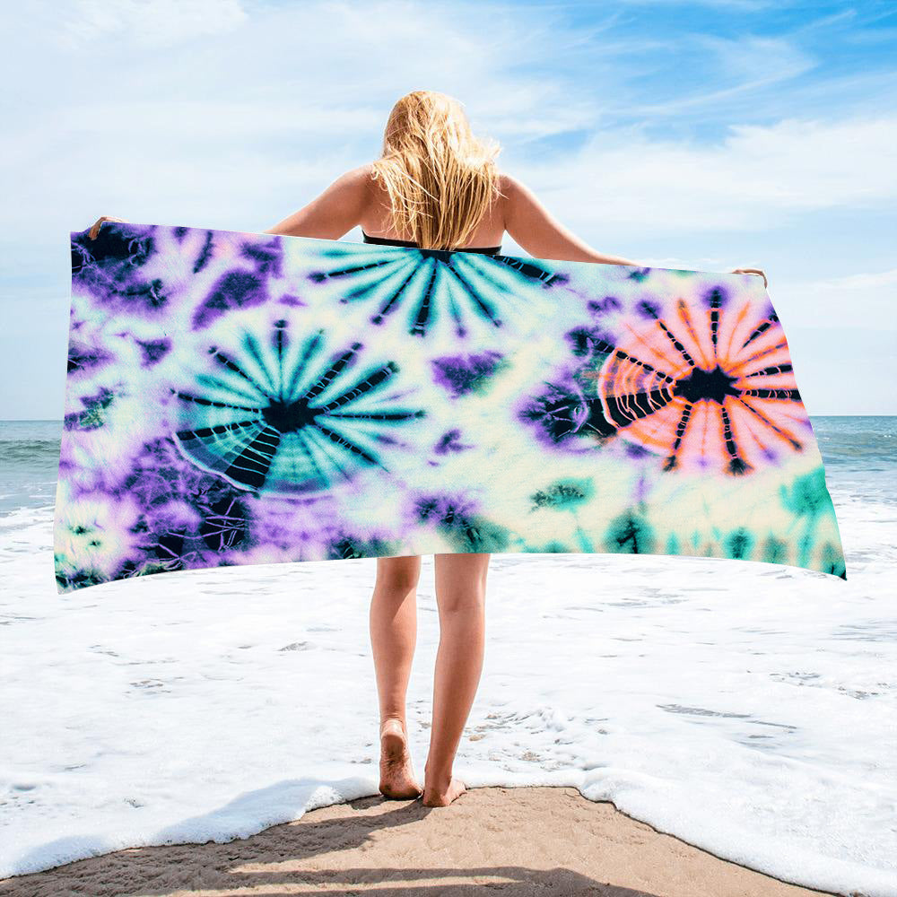 Microfiber Square Beach Towel Towel Material Square Towel Tie-Dye Series