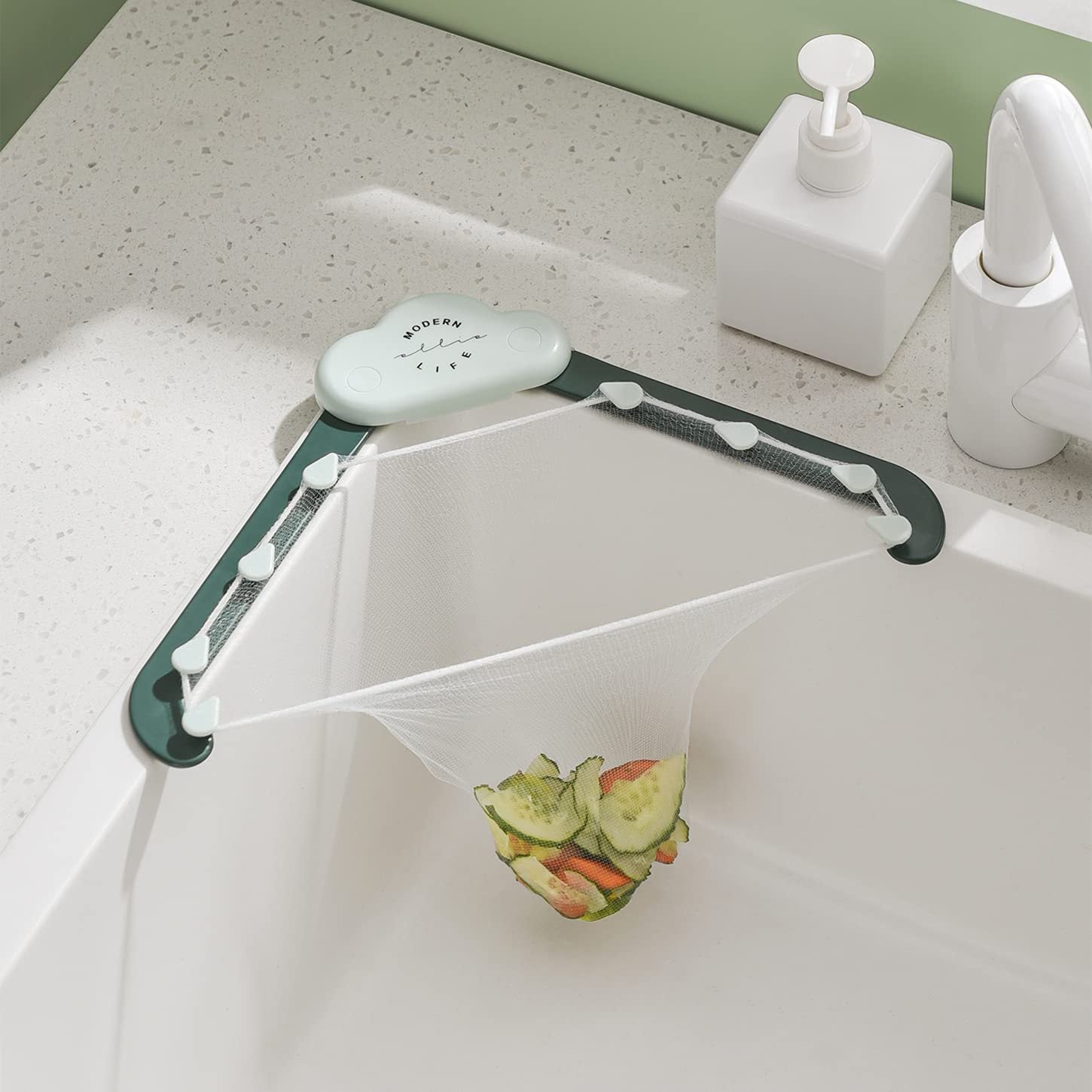 Triangular Sink Drain Rack & Filter