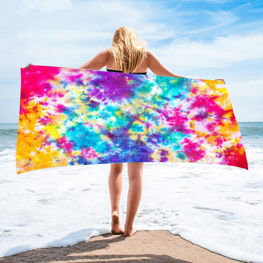 Microfiber Square Beach Towel Towel Material Square Towel Tie-Dye Series