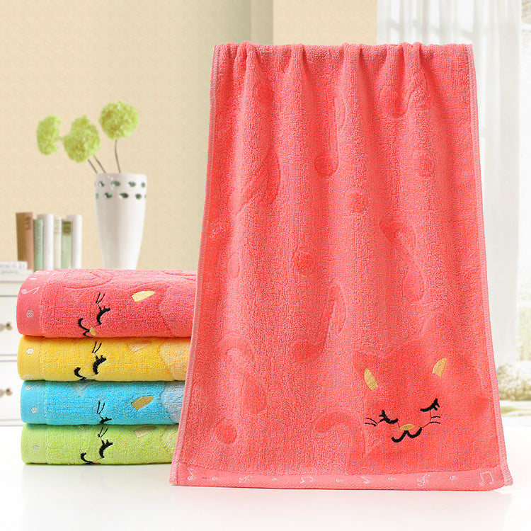 Bamboo Fiber Kids Towel – Cat Design