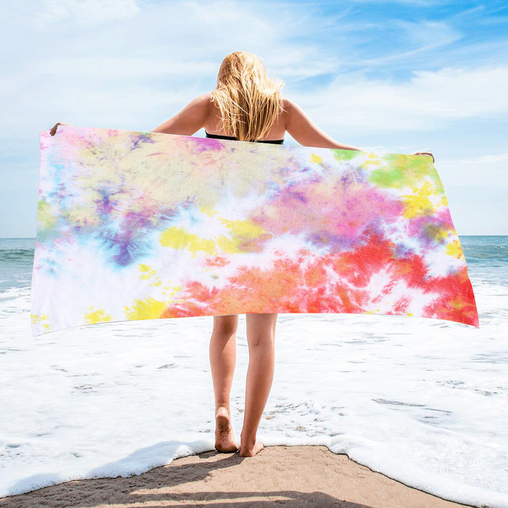 Microfiber Square Beach Towel Towel Material Square Towel Tie-Dye Series