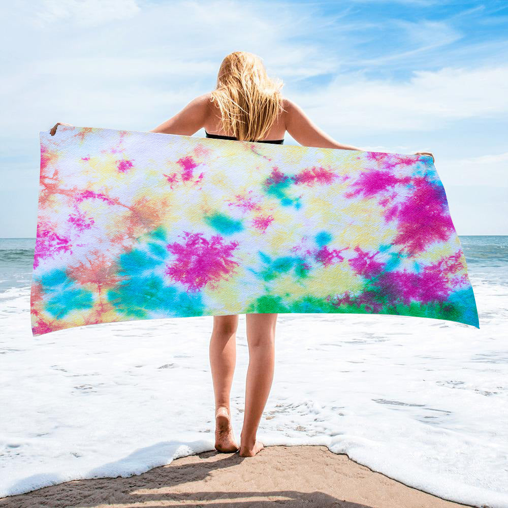 Microfiber Square Beach Towel Towel Material Square Towel Tie-Dye Series