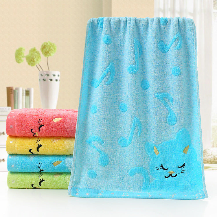 Bamboo Fiber Kids Towel – Cat Design