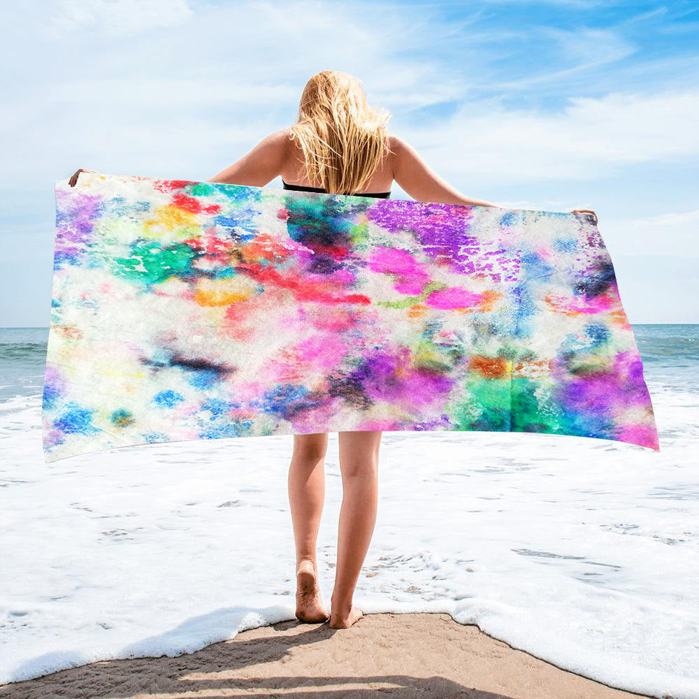 Microfiber Square Beach Towel Towel Material Square Towel Tie-Dye Series