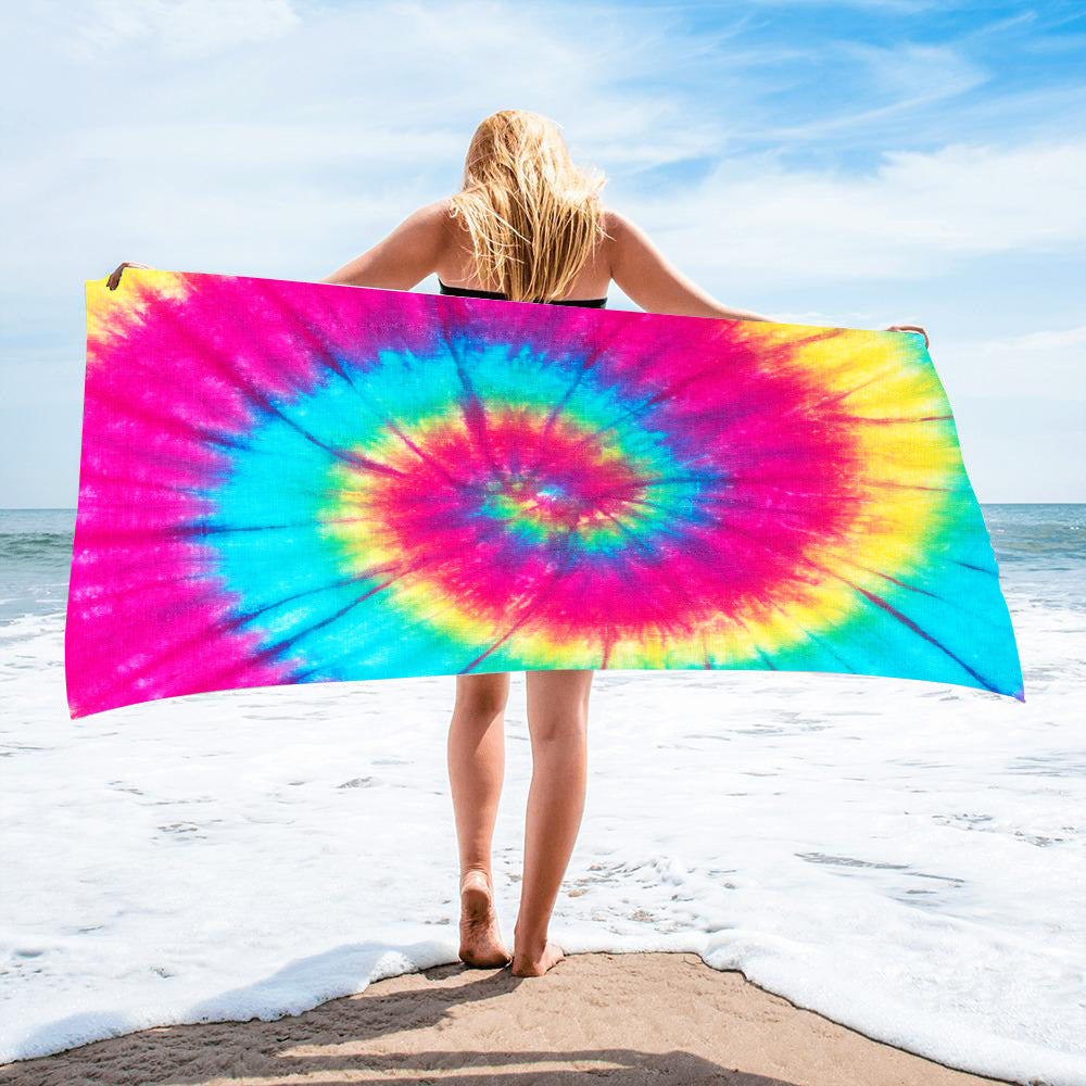 Microfiber Square Beach Towel Towel Material Square Towel Tie-Dye Series