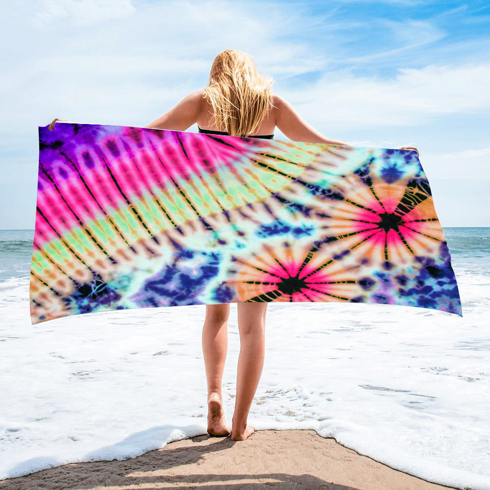 Microfiber Square Beach Towel Towel Material Square Towel Tie-Dye Series