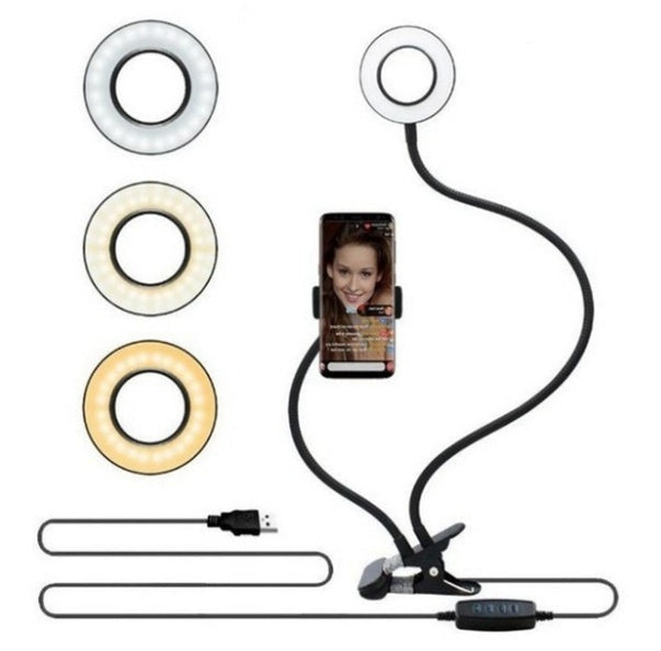 8cm LED Selfie Ring Light with Adjustable Stand