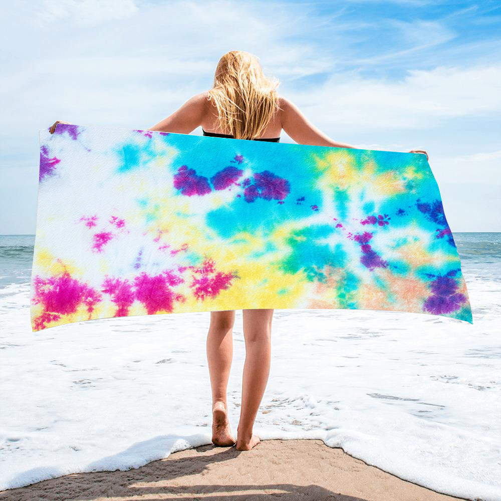 Microfiber Square Beach Towel Towel Material Square Towel Tie-Dye Series