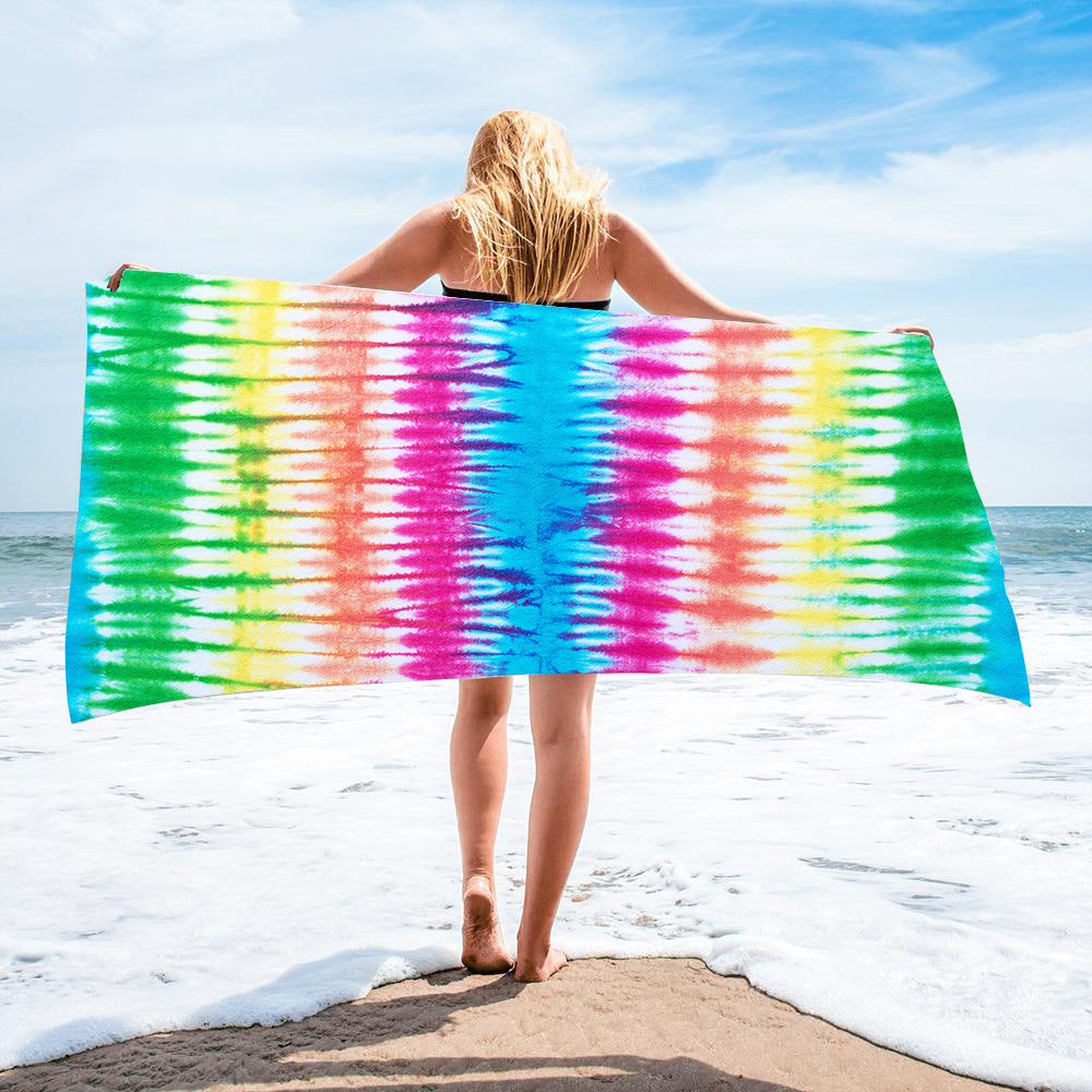 Microfiber Square Beach Towel Towel Material Square Towel Tie-Dye Series