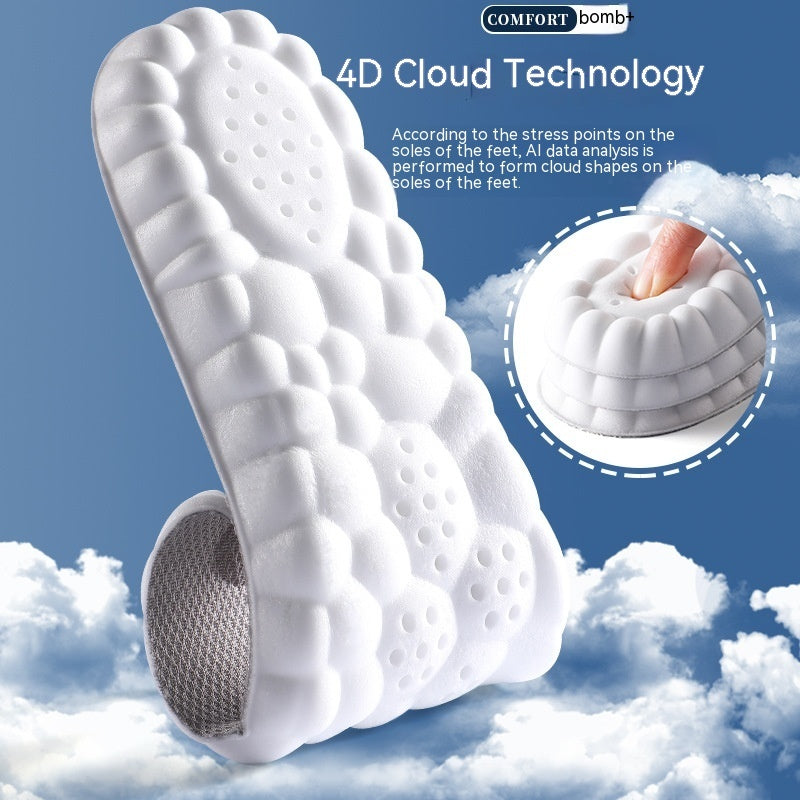 4D Cloud PU Massage Insoles – Shock-Absorbing & High Elastic