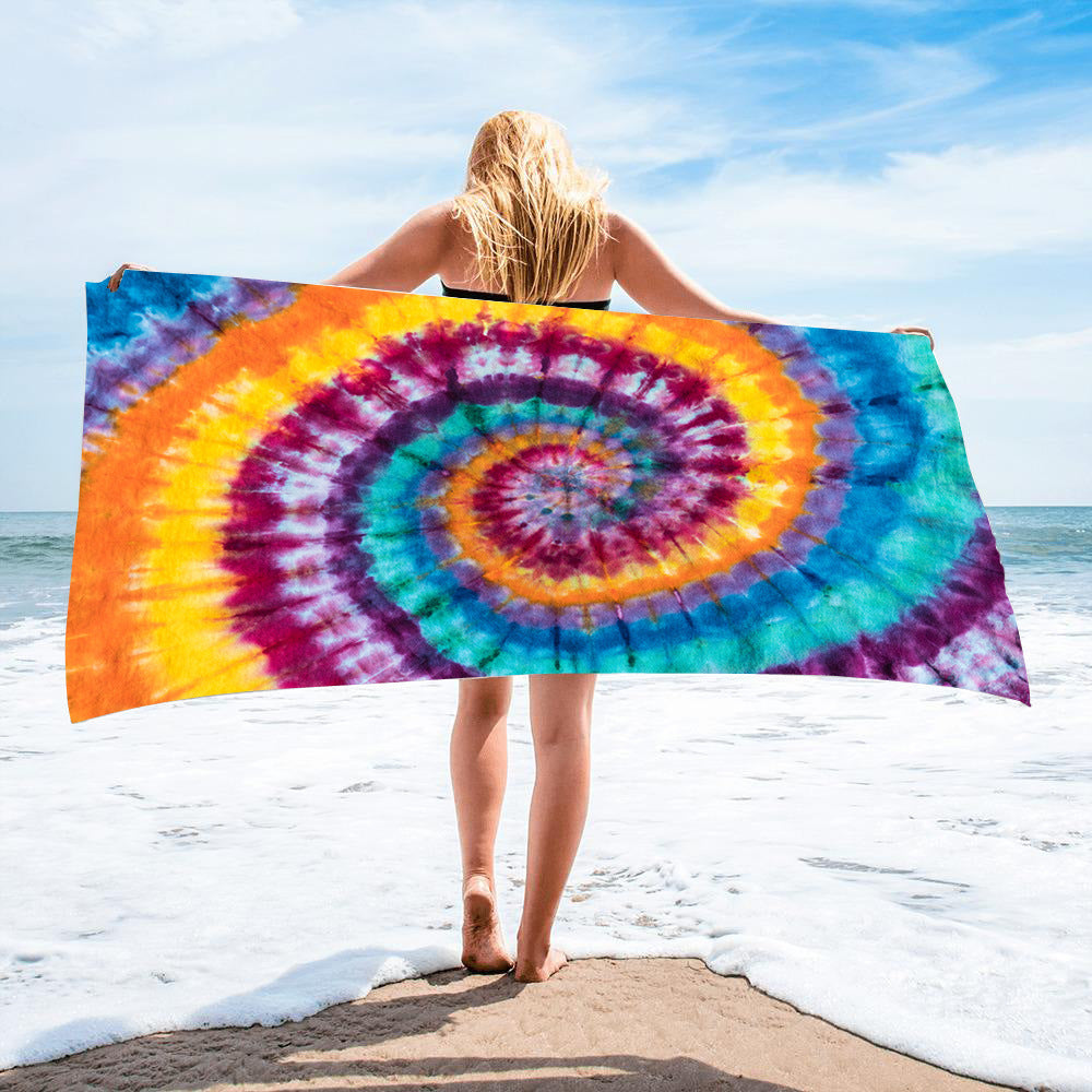 Microfiber Square Beach Towel Towel Material Square Towel Tie-Dye Series