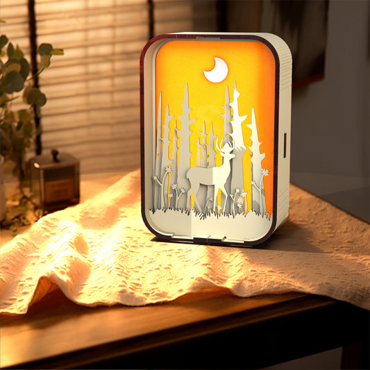 Woodcarving Minimalist Bedside Night Light – Creative Desktop Decoration Gift