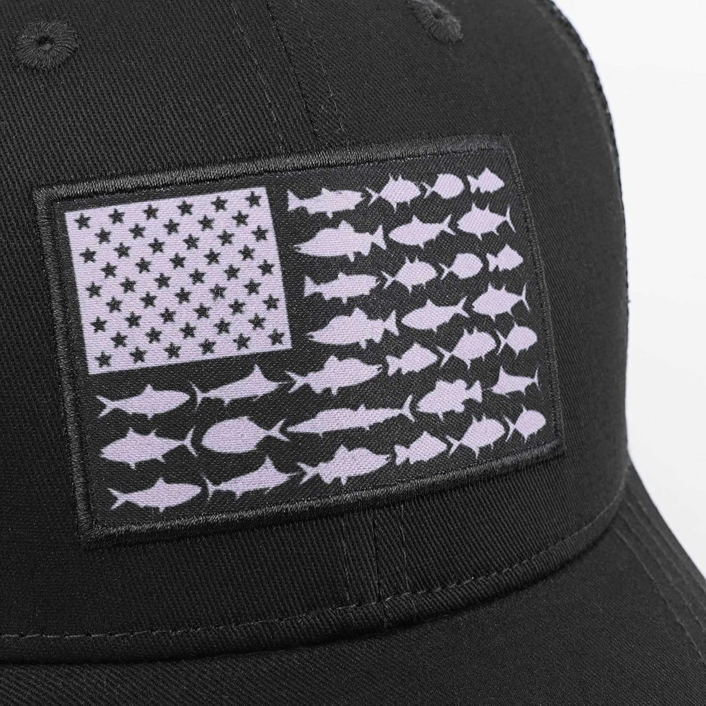 American Fish Flag Trucker Hat, Fishing Gifts for Men, Snapback Fishing Hat Perfect for Fishing and Daily Use